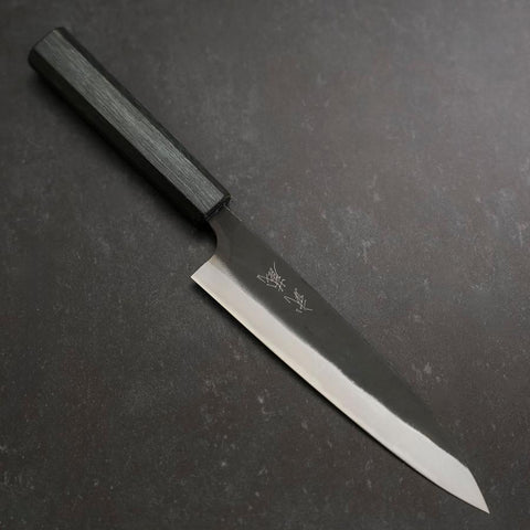 Yanagiba Blue steel #1 Double-Tranchant Manche Urushi Bleu Sombre 170mm-[Musashi]-[Couteaux de cuisine japonais]