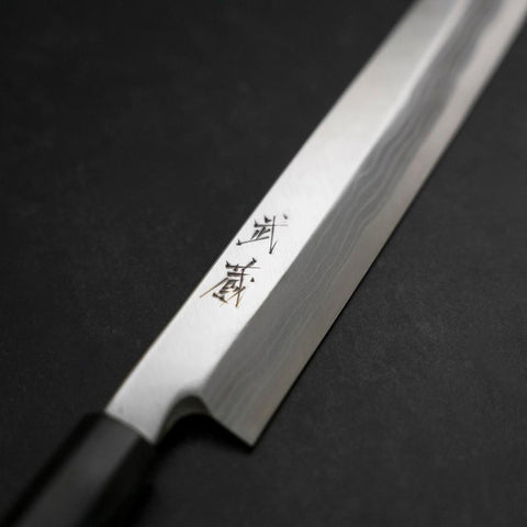 Yanagiba Blue steel #2 Damas Manche en Buffle et Ébène 210mm-[Musashi]-[Couteaux de cuisine japonais]