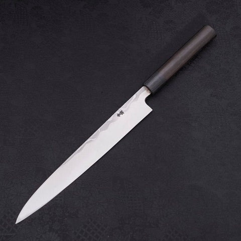 Yanagiba Blue Steel #2 Damascus Shitan Handle 240mm-[Musashi]-[Japanese-Kitchen-Knives]