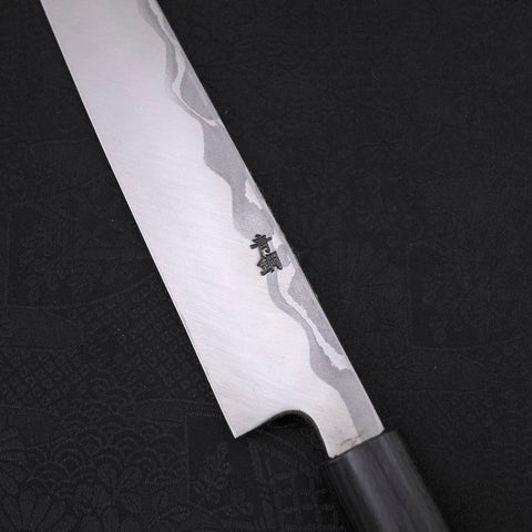 Yanagiba Blue Steel #2 Damascus Shitan Handle 240mm-[Musashi]-[Japanese-Kitchen-Knives]