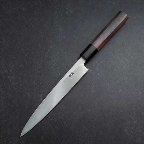 Yanagiba Blue Steel #2 Kasumi Manche en Noyer 165mm-[Musashi]-[Couteaux de cuisine japonais]