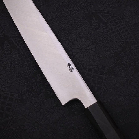 Yanagiba Blue Steel #2 Kurouchi Chokin Sakura-Fuji Buffalo Ebony Handle 240mm-[Musashi]-[Japanese-Kitchen-Knives]