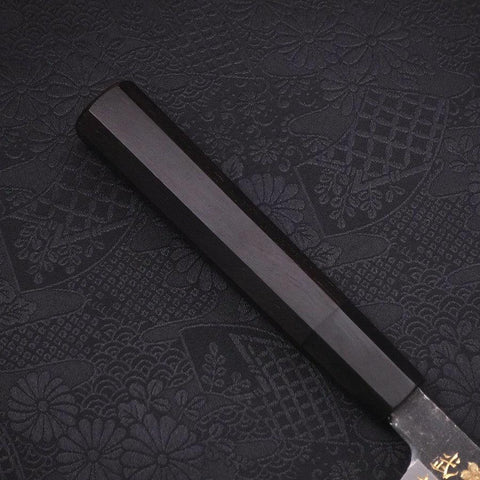 Yanagiba Blue Steel #2 Kurouchi Chokin Sakura-Fuji Buffalo Ebony Handle 240mm-[Musashi]-[Japanese-Kitchen-Knives]