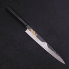 Yanagiba Blue Steel #2 Kurouchi Chokin Sakura-Fuji Buffalo Ebony Handle 240mm-[Musashi]-[Japanese-Kitchen-Knives]