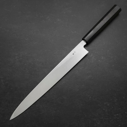 Yanagiba Blue Steel #2 Suminagashi Buffalo Ebony Handle 270mm-[Musashi]-[Japanese-Kitchen-Knives]