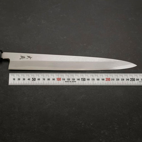 Yanagiba Blue Steel #2 Suminagashi Buffalo Ebony Handle 270mm-[Musashi]-[Japanese-Kitchen-Knives]