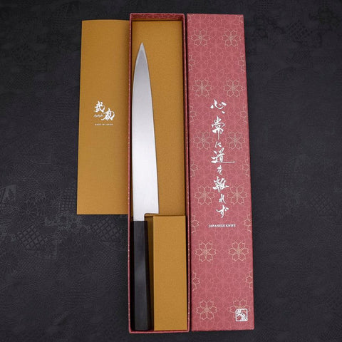 Yanagiba Gaucher AUS-10 Manche en Ébène 240mm-[Musashi]-[Couteaux de cuisine japonais]