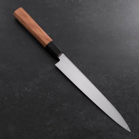Yanagiba Gaucher AUS-10 Poli Manche en Buffle et Bois de Teck 210mm-[Musashi]-[Couteaux de cuisine japonais]