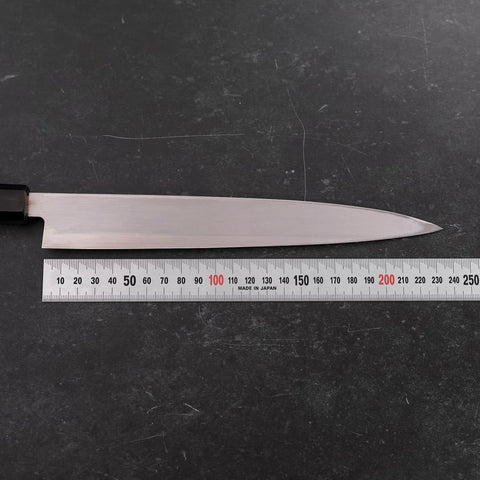 Yanagiba Gaucher AUS-10 Poli Manche en Buffle et Teck 240mm-[Musashi]-[Couteaux de cuisine japonais]