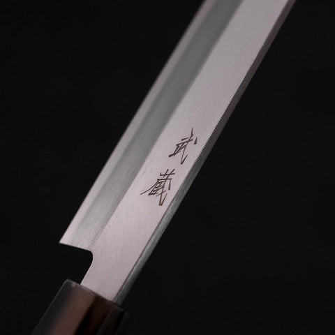 Yanagiba Gaucher AUS-10 Poli Manche en Buffle et bois de Teck 270mm-[Musashi]-[Couteaux de cuisine japonais]