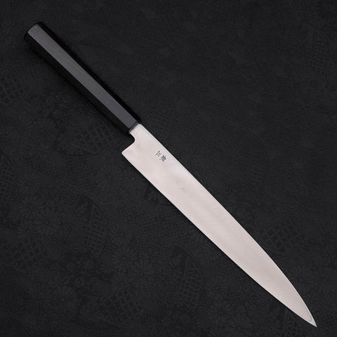 Yanagiba Gaucher Silver Steel #3 Kasumi Manche Buffle et Ébène 240mm-[Musashi]-[Couteaux de cuisine japonais]