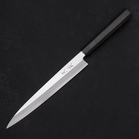 Yanagiba Gaucher Silver Steel #3 Kasumi Manche en Buffle et Ébène 210mm-[Musashi]-[Couteaux de cuisine japonais]