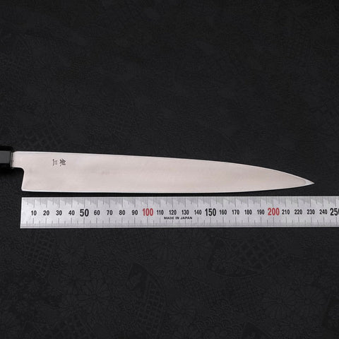 Yanagiba Gaucher Silver Steel #3 Kasumi Manche en Buffle et Ébène 240mm-[Musashi]-[Couteaux de cuisine japonais]