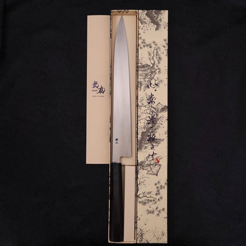 Yanagiba Gaucher Silver Steel #3 Kasumi Manche en Buffle et Ébène 300mm-[Musashi]-[Couteaux de cuisine japonais]