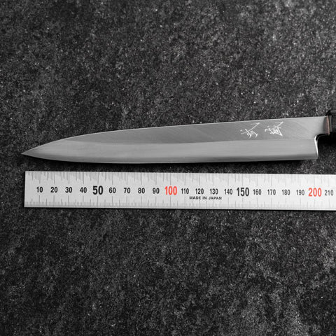 Yanagiba Gaucher Silver Steel #3 Kasumi Manche en Buffle et Magnolia 210mm-[Musashi]-[Couteaux de cuisine japonais]