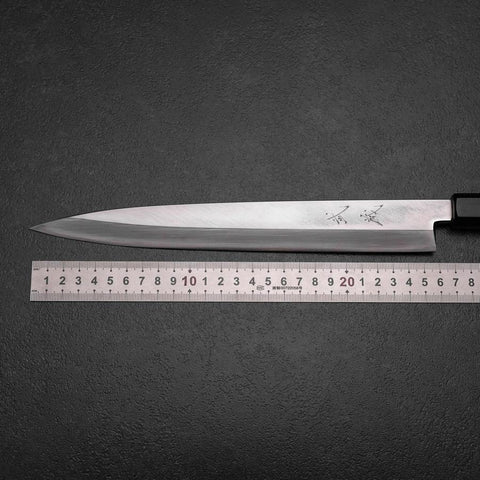 Yanagiba Gaucher Silver Steel #3 Kasumi Manche en Buffle et Magnolia 260mm-[Musashi]-[Couteaux de cuisine japonais]