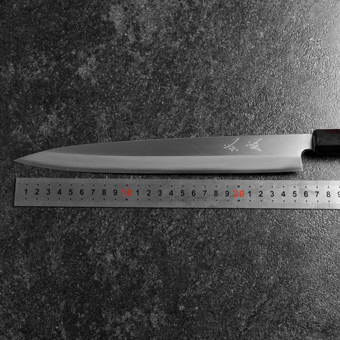 Yanagiba Gaucher Silver Steel #3 Kasumi Manche en Buffle et Magnolia 260mm-[Musashi]-[Couteaux de cuisine japonais]