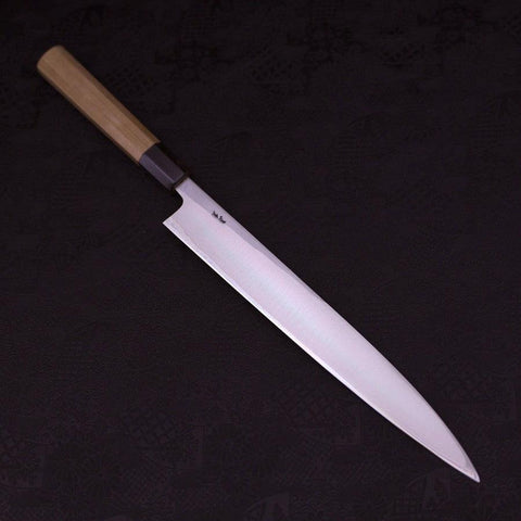 Yanagiba Gaucher White Steel #1 Manche en Buffle et Magnolia 270mm-[Musashi]-[Couteaux de cuisine japonais]