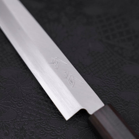 Yanagiba Gaucher White Steel #2 Kasumi Manche en Buffle et Ébène 210mm-[Musashi]-[Couteaux de cuisine japonais]