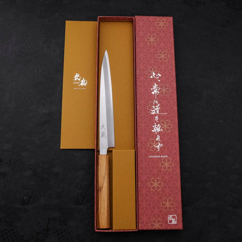 Yanagiba SK Steel Kasumi Manche en Chêne 210mm-[Musashi]-[Couteaux de cuisine japonais]