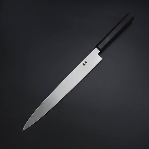 Yanagiba Silver Steel #3 Kasumi Buffalo Ebony Handle 270mm-[Musashi]-[Japanese-Kitchen-Knives]