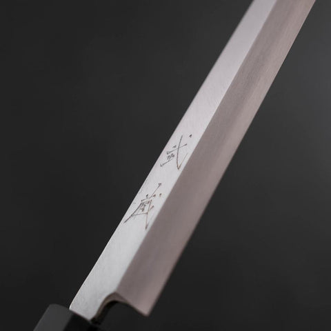 Yanagiba Silver Steel #3 Kasumi Buffalo Teak Handle 200mm (7.9”)-[Musashi]-[Couteaux de cuisine japonais]