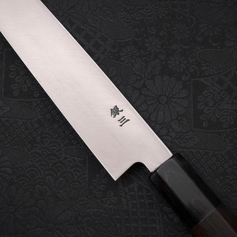 Yanagiba Silver Steel #3 Kasumi Manche Buffle et Ébène 210mm-[Musashi]-[Couteaux de cuisine japonais]