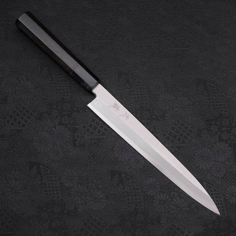 Yanagiba Silver Steel #3 Kasumi Manche Buffle et Ébène 210mm-[Musashi]-[Couteaux de cuisine japonais]