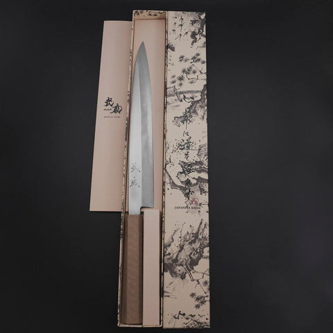 Yanagiba Silver Steel #3 Kasumi Manche Urushi Blanc 260mm-[Musashi]-[Couteaux de cuisine japonais]