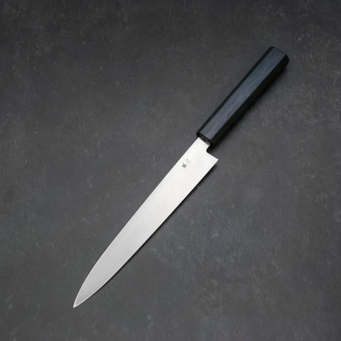 Yanagiba Silver Steel #3 Kasumi Manche Urushi Bleu Sombre 200mm-[Musashi]-[Couteaux de cuisine japonais]