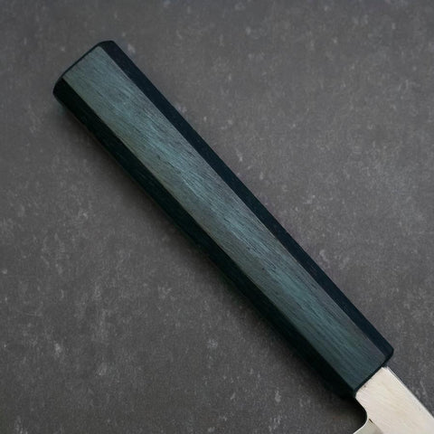 Yanagiba Silver Steel #3 Kasumi Manche Urushi Bleu Sombre 200mm-[Musashi]-[Couteaux de cuisine japonais]