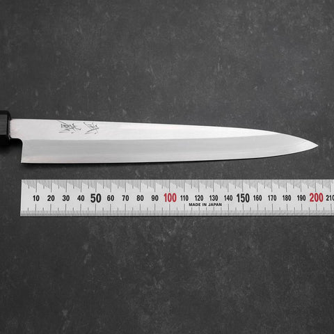 Yanagiba Silver Steel #3 Kasumi Manche Urushi Bleu Sombre 200mm-[Musashi]-[Couteaux de cuisine japonais]