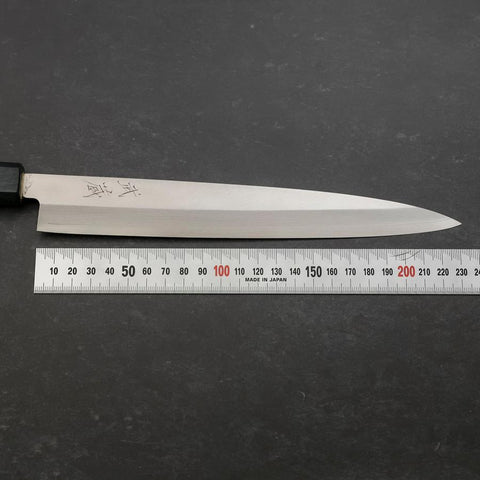 Yanagiba Silver Steel #3 Kasumi Manche Urushi Bleu Sombre 240mm-[Musashi]-[Couteaux de cuisine japonais]