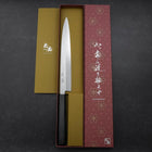 Yanagiba Silver Steel #3 Kasumi Manche Urushi Bleu Sombre 240mm-[Musashi]-[Couteaux de cuisine japonais]