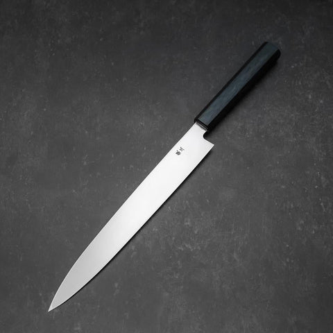 Yanagiba Silver Steel #3 Kasumi Manche Urushi Bleu Sombre 260mm-[Musashi]-[Couteaux de cuisine japonais]