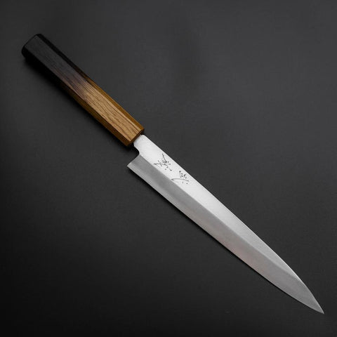 Yanagiba Silver Steel #3 Kasumi Manche Yaki Urushi 205mm-[Musashi]-[Couteaux de cuisine japonais]