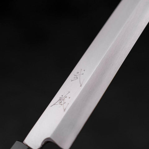 Yanagiba Silver Steel #3 Kasumi Manche en Buffle et Bois de Teck 270mm-[Musashi]-[Couteaux de cuisine japonais]