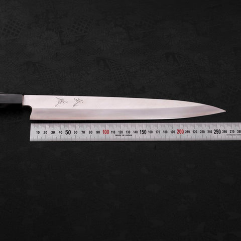 Yanagiba Silver Steel #3 Kasumi Manche en Buffle et Bois de Teck 270mm-[Musashi]-[Couteaux de cuisine japonais]