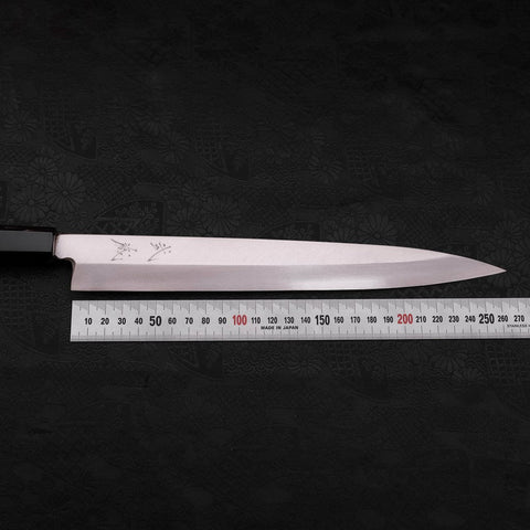 Yanagiba Silver Steel #3 Kasumi Manche en Buffle et Bois de Teck 270mm-[Musashi]-[Couteaux de cuisine japonais]