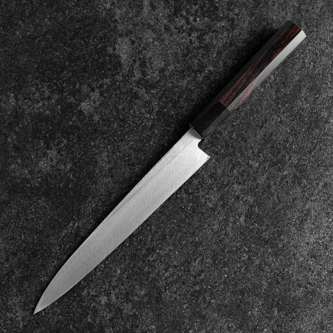 Yanagiba Silver Steel #3 Kasumi Manche en Buffle et Ébène 200mm-[Musashi]-[Couteaux de cuisine japonais]