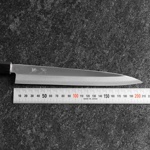Yanagiba Silver Steel #3 Kasumi Manche en Buffle et Ébène 200mm-[Musashi]-[Couteaux de cuisine japonais]