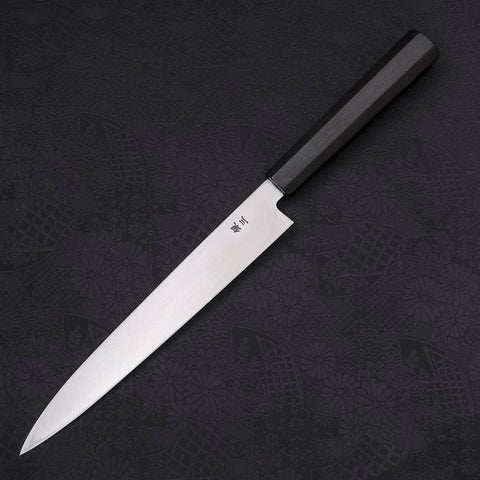 Yanagiba Silver Steel #3 Kasumi Manche en Buffle et Ébène 210mm-[Musashi]-[Couteaux de cuisine japonais]