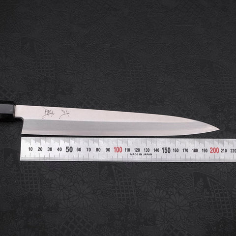Yanagiba Silver Steel #3 Kasumi Manche en Buffle et Ébène 210mm-[Musashi]-[Couteaux de cuisine japonais]