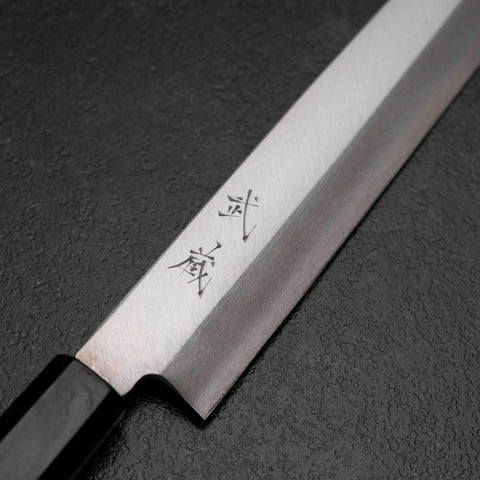Yanagiba Silver Steel #3 Kasumi Manche en Buffle et Ébène 260mm-[Musashi]-[Couteaux de cuisine japonais]