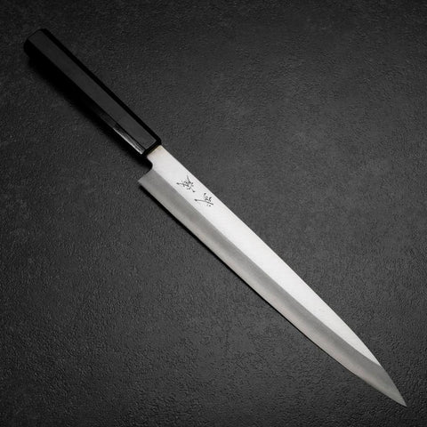 Yanagiba Silver Steel #3 Kasumi Manche en Buffle et Ébène 260mm-[Musashi]-[Couteaux de cuisine japonais]