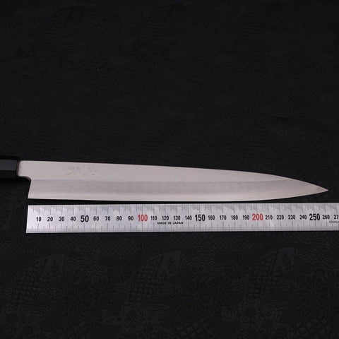 Yanagiba Silver Steel #3 Kasumi Manche en Buffle et Ébène 270mm-[Musashi]-[Couteaux de cuisine japonais]