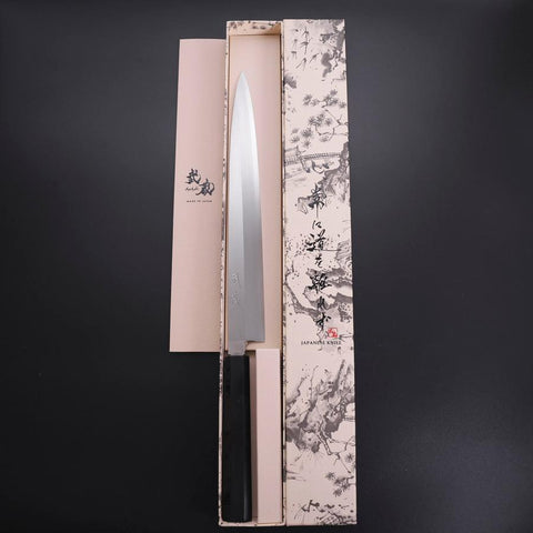 Yanagiba Silver Steel #3 Kasumi Manche en Buffle et Ébène 270mm-[Musashi]-[Couteaux de cuisine japonais]
