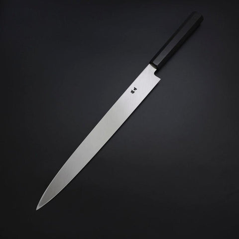 Yanagiba Silver Steel #3 Kasumi Manche en Buffle et Ébène 300mm-[Musashi]-[Couteaux de cuisine japonais]