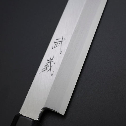 Yanagiba Silver Steel #3 Kasumi Manche en Buffle et Ébène 300mm-[Musashi]-[Couteaux de cuisine japonais]
