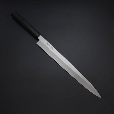 Yanagiba Silver Steel #3 Kasumi Manche en Buffle et Ébène 300mm-[Musashi]-[Couteaux de cuisine japonais]